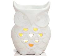 Brûle parfum Céramique Hibou Blanc 15 cm