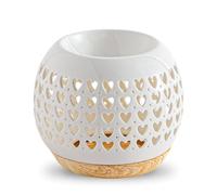 Brûle-Parfum Céramy Coeur - Brûleur Fondant parfumé - Objet Artisanal à la Mode -Aromathérapie Facile - Diffuseur Huiles Essentielles, Senteurs et Fragrances -Contenance 50 ML - H 9,5 cm - Zen’Arôme