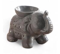 Brûle-Parfum Céramy Éléphant Gris - Atmosphère Parfumée - Objet Artisanal à la Mode -Aromathérapie Facile - Brûleur Fondant parfumé - Déco Bouledogue - Figurine Éléphant - 45 ML - H 13cm - Zen’Arôme