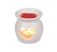 Brûle-Parfum Cour Blanc - Céramique Blanc - Galet Parfumé Rose