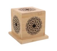 Brûle-Parfum Creux Sculpté en Bois avec Couvercle, pour Contemplation | Diffuseur de Parfum pour Lecture, Retient les Cendres, Design Ajouré, Usage Maison et Salon de Thé