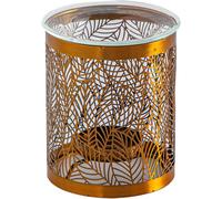 Brûle-Parfum En Métal Élégant Avec Motif Nature Feuilles Découpé Au Laser-Atmosphère Enchantée-Objet Artisanat Raffiné -Aromathérapie Facile-Intérieur Moderne Parfumé-H 10,5cm-Zen¿Arôme