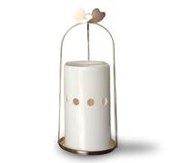 Brûle Parfum Inspiration Cinco - Brûleur Fondant Cire et Diffuseur Cire Parfumée - Diffuseur Huile Essentielle et Parfum d’Ambiance - Bougeoir Photophore en Céramique et Métal Hauteur 18cm - Zen’Arôme