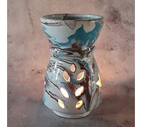 Brûle Parfum Marbré Marron, Bleu et Blanc - Grand Modèle