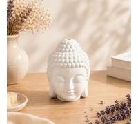 Brûle-Parfum Céramy Bouddha Dhyana Blanc - Atmosphère Parfumée - Objet Artisanal Zen -Aromathérapie Facile - Brûleur Fondant parfumé - Déco FengShui - Tête Bouddha - 40 ML - H 14cm - Zen’Arôme