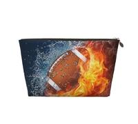 Brûler Le Football américain en feu, Trousse de Maquillage Trousse à cosmétiques Trousse de Toilette de Voyage Portable Pochette de Toilette