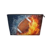 Brûler Le Football américain en feu, Trousse de Toilette Trousse de Maquillage Sac à cosmétiques Trousse de Toilette de Voyage Portable