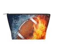 Brûler Le Football américain en feu, Trousse de Toilette Trousse de Maquillage Sac à cosmétiques Trousse de Toilette de Voyage Portable