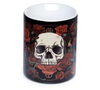 Brûler l'essence en céramique - Roses et crânes