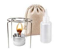 Brûleur à alcool portable pour cuisine d'extérieur avec pare-vent, support | Mini réchaud à alcool portable pour camping, pique-nique, aventure, préparation du café, cuisine, adultes, hommes, femmes