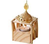 Brûleur à Cire, brûleur à Huile Essentielle, Support de Bougies en Bois diffuseurs d'huile d'arôme Porte-Bougies de Forme carrée Four de diffuseur d'arôme d'encens(Onecolor)