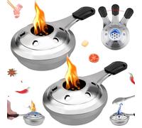 Brûleur À Fondue portable, 2 pièces Brûleur À Fondue En Acier Inoxydable, Réchaud à Alcool Portable, Brûleur À Alcool Mini, pour Le Camping en Plein Air Ou La Panique (15.5 * 9.9 * 4.8cm)