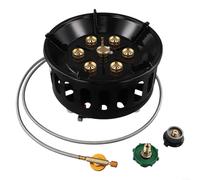 Brûleur à gaz de camping 19800 W 7 cœurs avec design coupe-vent et allumage électronique piézoélectrique, construction en acier inoxydable et cuivre, pliable pour la cuisine en plein air