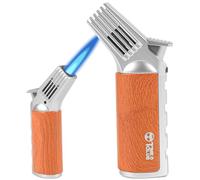 Brûleur à gaz de cuisine rechargeable avec flamme réglable - Chalumeau de cuisson pour crème brûlée, barbecue, barbecue, bricolage, camping et fabrication de bijoux - Coupe-vent et sûr (sans gaz)