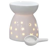 Brûleur à huile - Bougeoir - En céramique romantique - Chauffe-théière - Diffuseur d'huile d'encens - Pour la maison, le bureau, l'hôtel, les magasins et autres endroits