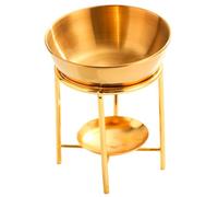 Brûleur à huile essentielle, brûleur à huile en acier inoxydable pour huiles essentielles, brûleurs quadrupodes robustes, chauffe-plat doré pour spa, vacances, maison, chambre à coucher