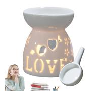 Brûleur à huile essentielle en céramique - En métal - Brûleur à huile essentielle - Diffuseur de cire - Bougies lumineuses à thé - Chauffe-cire - Diffuseur - Décoration d'intérieur