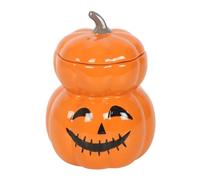 Brûleur à huile et chauffe-cire en forme de citrouille empilée - Design Jack-O'-Lantern d'Halloween - Parfait pour les huiles saisonnières, la cire fondue et la création d'une ambiance effrayante