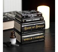 Brûleur à huile et chauffe-cire Livre de sorts mystique - Idéal pour la décoration gothique et sorcière - Pour rituels, méditation, soirées relaxantes - Cadeau attentionné pour les amateurs d'occultes
