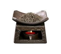 Brûleur à huile - Réchaud compact en céramique fait à la main, récipient chauffant pour bougies, support de cire d'aromathérapie, accessoire de décoration d'intérieur, cuisine, salle de bain, dortoir