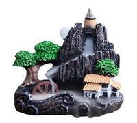 Brûleur à incense en céramique - Support de cône d'aromathérapie - Fontaine d'incense inspirée du zen - Brûleur d'intérieur décoratif pour méditation, yoga, spa et espaces de relaxation à la maison et