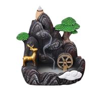 Brûleur à incense en céramique - Support de cône d'aromathérapie - Fontaine d'incense inspirée du zen - Brûleur d'intérieur décoratif pour méditation, yoga, spa et espaces de relaxation à la maison et