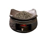 Brûleur à l'huile en céramique - Chauffe-arôme compact fait main de 10 cm, radiateur artistique pour, élégant diffuseur de parfum | cuisine salle de bain dortoir appartement restaurant yoga spa