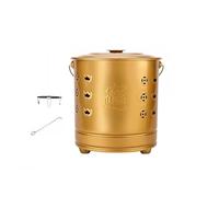 Brûleur à papier avec couvercle et crochet à feu, système d'incinération de déchets de jardin pour le nettoyage et l'incinération du jardin (doré, 38 cm)