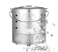 Brûleur à papier - Incinérateur à papier en acier inoxydable - Poignée de transport attachée traditionnel pour débris, bois, déchets, feuilles, ancêtres, argent