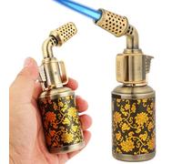 Brûleur à souffler rétro en métal cuivre - Brûleur à butane professionnel avec fermeture de sécurité - Flamme multifonction rechargeable et réglable pour brasage artisanal (gaz butane non inclus)