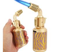 Brûleur à souffler rétro en métal cuivre - Brûleur à butane professionnel avec fermeture de sécurité - Flamme multifonction rechargeable et réglable pour brasage artisanal (gaz butane non inclus)