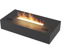 Brûleur au bioéthanol avec insert de plan de travail en acier inoxydable noir mat 40cm