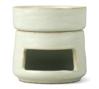 Bruleur Bougie en Ceramique, Brule Parfum, Brûleur Huile Essentielle avec Cuillère à Bougie, Amovible Brûleur à Type Divisé pour Décoration, Yoga (Cyan Vintage)