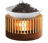 Bruleur Bougie en Céramique, Brûleur Fondant Cire Parfumée, Réchaud pour Théière avec Porte-Bougie, Brûleurs À Huile Essentielle, Diffuseur Huile Essentielle, pour Décoration Maison, Bureau