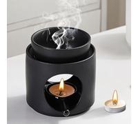 Bruleur Bougie en Ceramique Brûleurs à Huile Essentielle Porte Bougie Céramique Diffuseur brûleur de Fonte de Cire H 12,5 cm x l 12,5cm