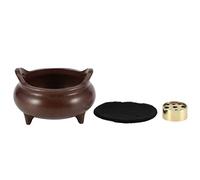 Brûleur d’encens en cuivre Fin à Trois Pieds, Porte-encens Religieux d’intérieur, Petit Accessoire Bouddhiste pour Salon de thé, Salle de Yoga, Bureau et décoration de la Maison,