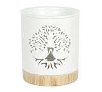 Brûleur d’huile/cire avec découpe en forme d’arbre de vie - Blanc