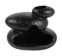 Brûleur D’Parfum en Céramique Noir, Style Pierre, 12, 5cm | Encensoir Décoratif Élégant, Aromathérapie Maison et Bureau, Porte-Bâtonnets de Sauge, Esprit Thanksgiving