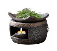 Brûleur d'aromathérapie en céramique - Motif de Prunier, Chauffe- Naturelle et Saine | Diffuseur d'ařomathérapie avec bougeoir à thé pour la Maison, Le Bureau, la Chambre à Coucher, la Salle