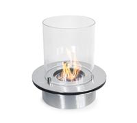 Brûleur de biocheminée en inox, cheminée à bioéthanol ronde avec verre Round