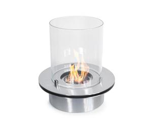 Brûleur de biocheminée en inox, cheminée à bioéthanol ronde avec verre Round