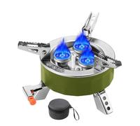 Brûleur de camping - Petit équipement d'extérieur de cuisine de camping, brûleur pliable portable avec sac de rangement pour la randonnée, la pêche, la chasse au barbecue