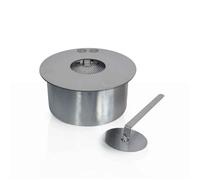 Brûleur de cheminée - Acier inoxydable - 2,5 L - Flamme durable - Bio éthanol - Ø25 cm