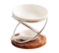 Brûleur de cire avec base en bois - Grande capacité - Brûleurs d'huiles essentielles pour aromathérapie et relaxation