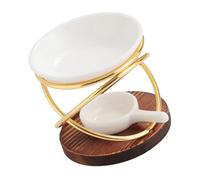 Brûleur de cire avec base en bois - Grande capacité - Brûleurs d'huiles essentielles pour aromathérapie et relaxation