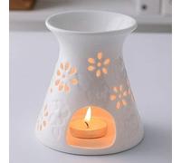 Brûleur De Cire, Brûleur À Huile Essentielle, Bougie Parfumée Fondant De Parfum Porte-bougie Chauffe-Plat, Aromathérapie, Chauffe-Cire Grande Décoration for Salon, Balcon, Patio, Porche Et Jardin,E (C