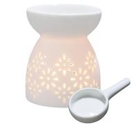 Brûleur De Cire, Brûleur De Bougie Chauffe-Plat en Céramique De 50ml, Brûleur À Huile Parfumée Évidé, Bougeoir Chauffe-Plat, Poêle D'aromathérapie pour La Méditation & La Relaxation