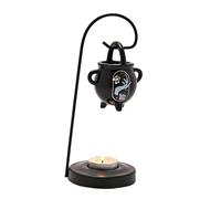 Brûleur de cire Disney L'Étrange Noël de monsieur Jack - Motif chaudron mortel avec support en métal - Chauffe-cire en céramique noire pour parfum d'intérieur - Décoration effrayante et cadeau pour