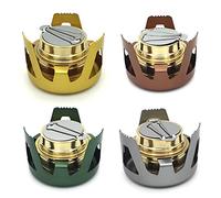 Brûleur de cuisinière à alcool portable avec couvercle de support en alliage d'aluminium pour Camping en plein air randonnée sac à dos accessoires de cuisine (Noir)