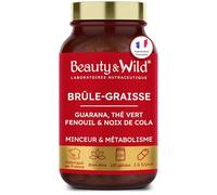 Bruleur de Graisse Puissant, Formule Minceur avec Guarana, Thé Vert, Coupe Faim Naturel, Complément Perte de Poids, Cure de 1 mois, 120 Gélules, Fabriqué en France, Laboratoires Beauty&Wild